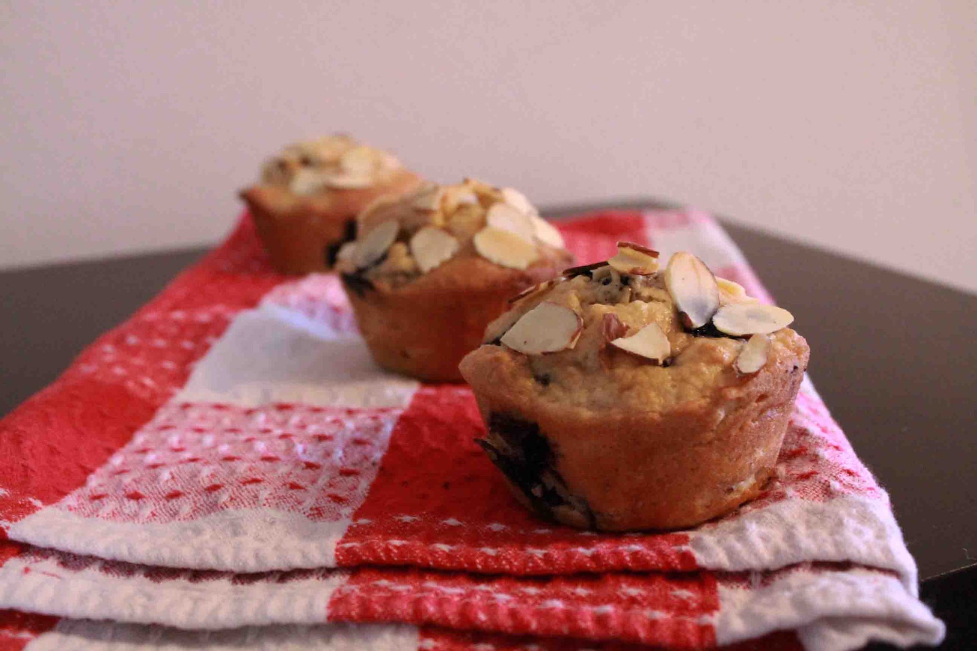 Gluten free blueberry lemon almond muffins made with Montana Gluten Free All Purpose Baking Mix