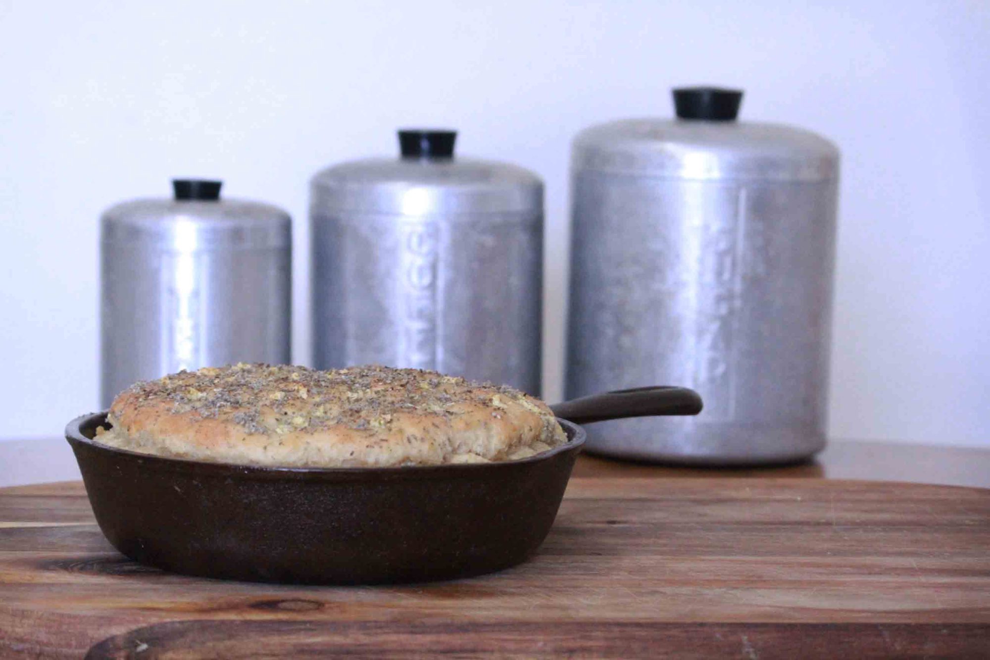 Gluten free garlic herb bread made with Montana Gluten Free Toasted Oat Bread Mix