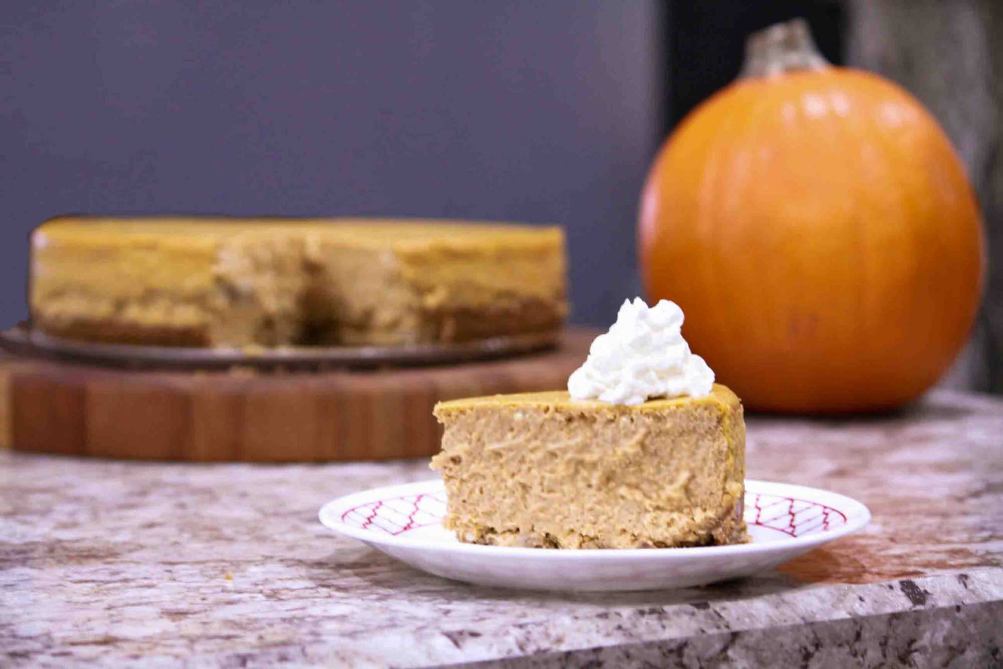 Gluten free pumpkin cheesecake made with Montana Gluten Free All Purpose Flour