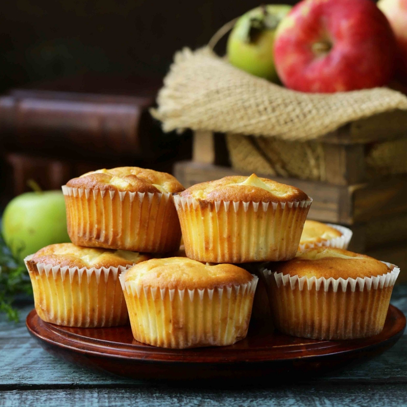 Gluten free apple flax breakfast muffins made with Montana Gluten Free All Purpose Baking Mix